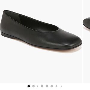 Vince Black Leather Women's ballet flats